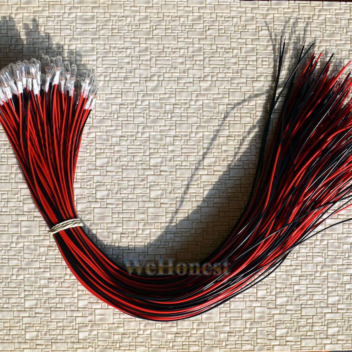 10 x Clear Pre-Wired 30cm wires Grain of Wheat Bulbs 3mm 16V 70mA Mini Bulbs       (WeHonest)